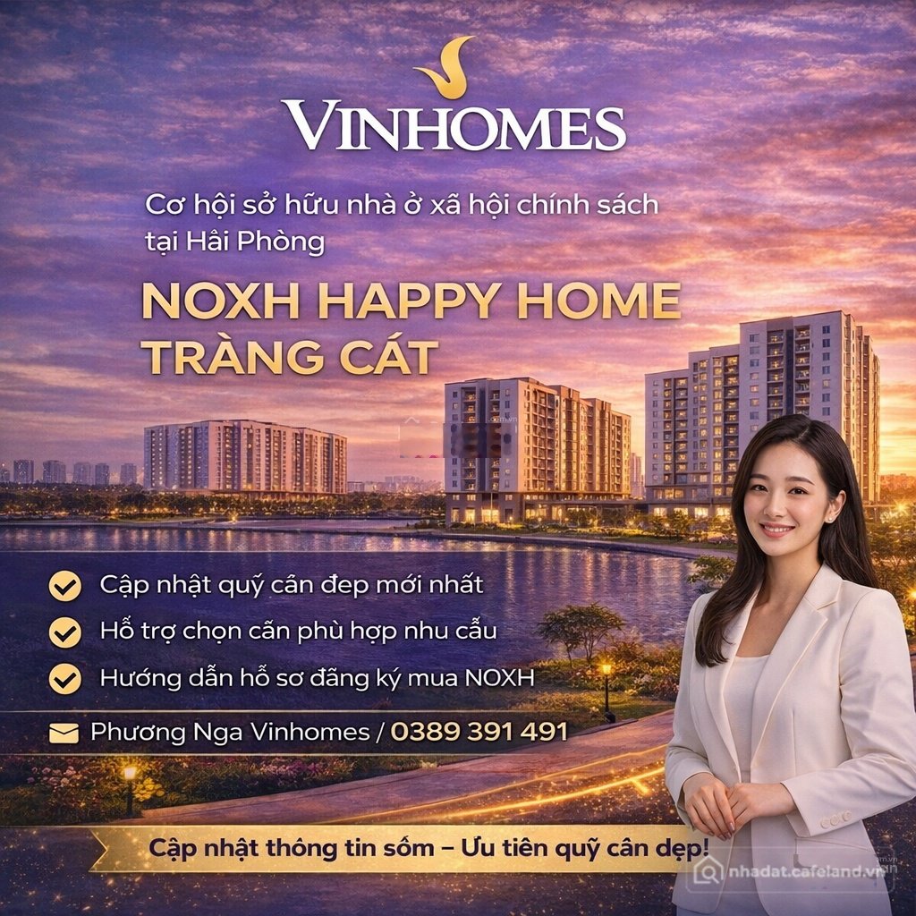 Bán căn hộ chung cư: Bán căn 2PN Happy Home Tràng Cát, vị trí đẹp, giá tốt