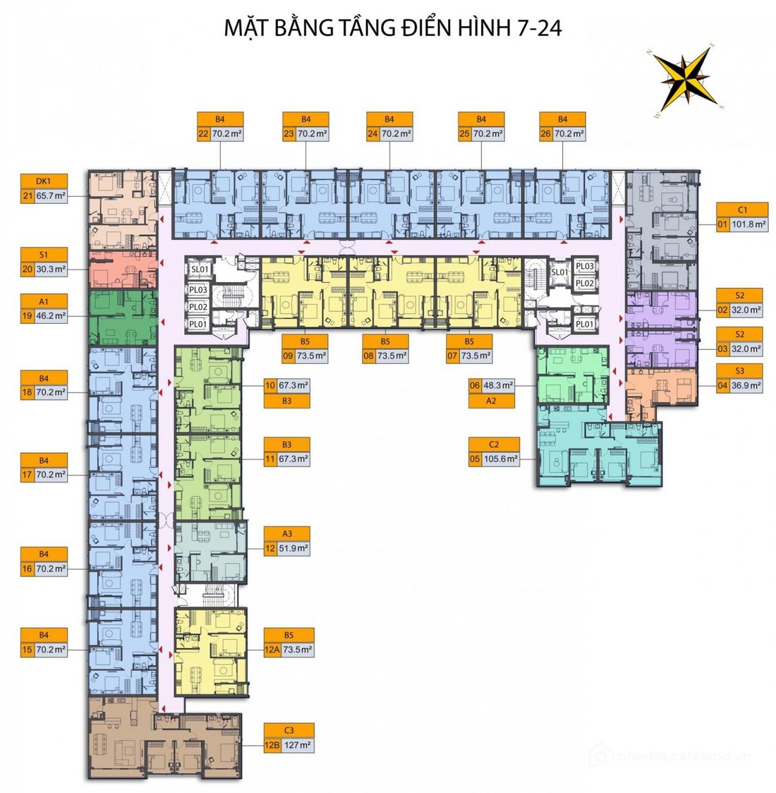 Bán căn hộ chung cư: Bán căn 2 ngủ chung cư Sentosa - căn 66m2 giá chỉ 2,66 tỷ