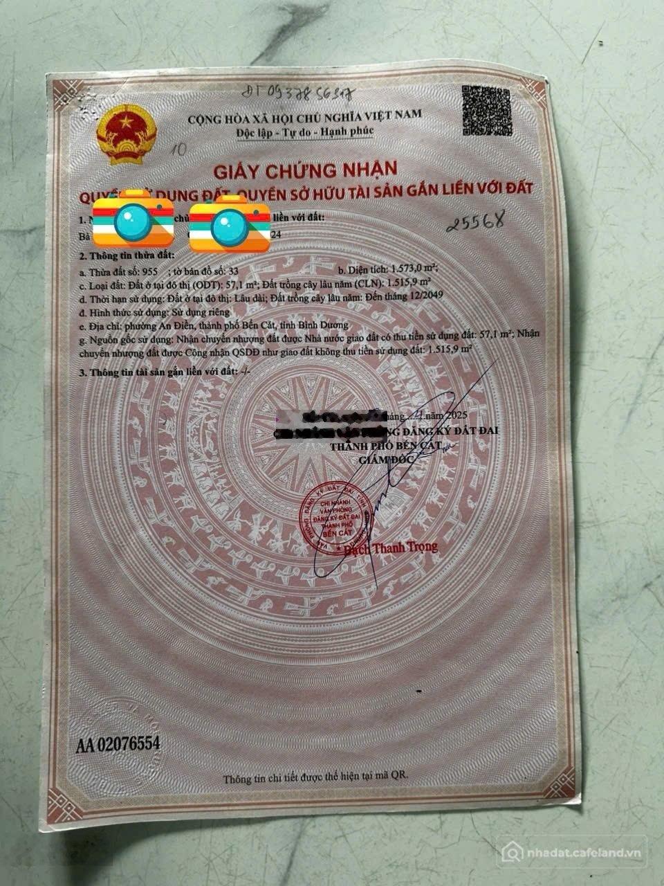 Bán đất thổ cư: Bán đất An Điền Bến Cát DT748 thông vào Khu công nghiệp, 1.573 m