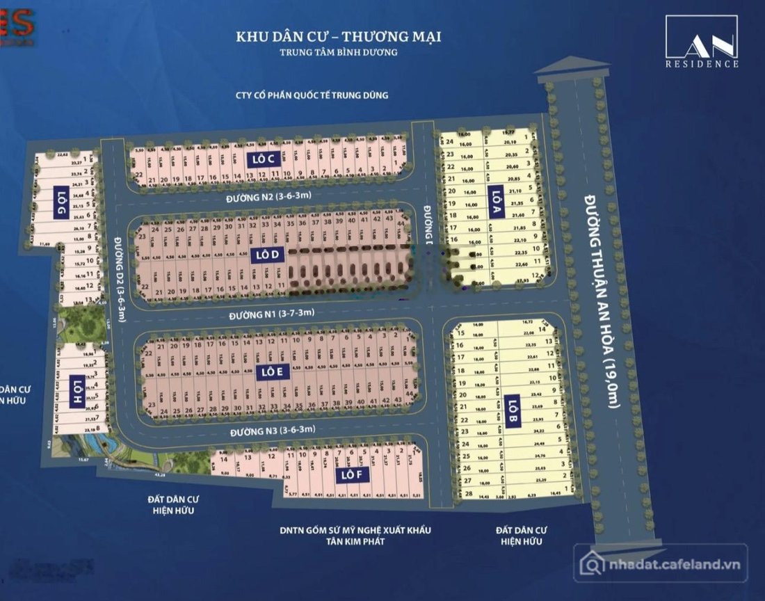 Bán đất thổ cư: Nhận mua bán - ký gửi đất nền KDC An Residence (Lê Phong). Thuận