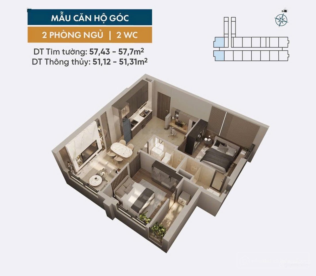 Bán căn hộ chung cư: Căn hộ view sông cách HCM 10p - thanh toán 380tr kí HĐMB - 