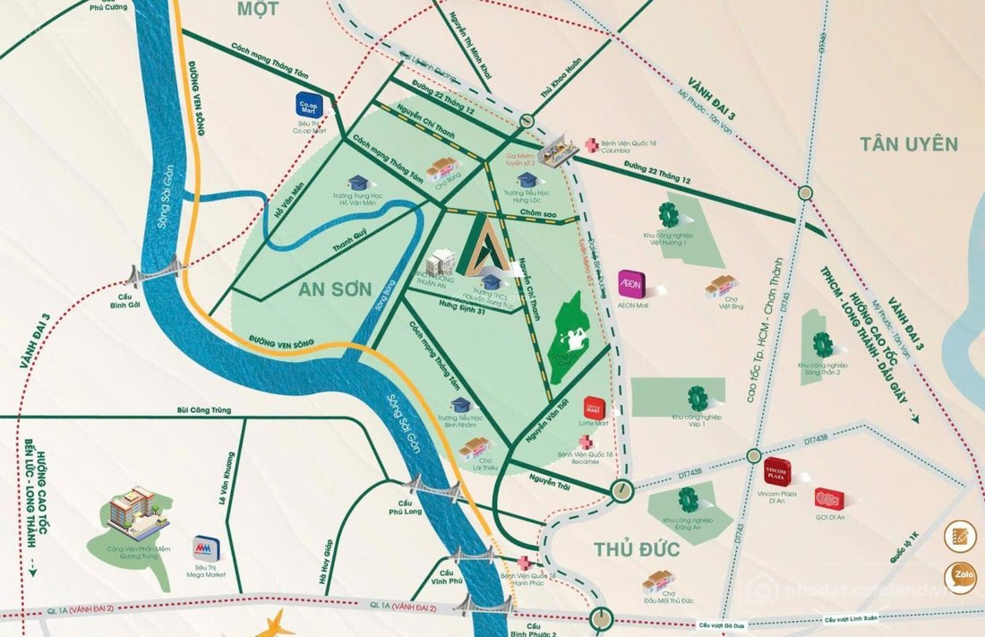 Bán căn hộ chung cư: Đón sóng Vành đai 3 & mở rộng Quốc lộ 13 Căn hộ Thuận An 1P