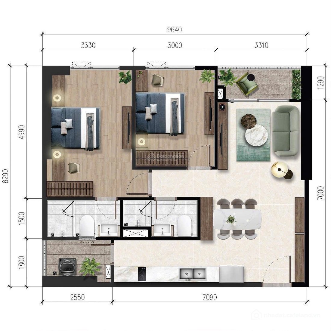 Bán căn hộ chung cư: Bán 2PN góc DT 78,2m2 B12 tầng trung view trực diện mặt tiề