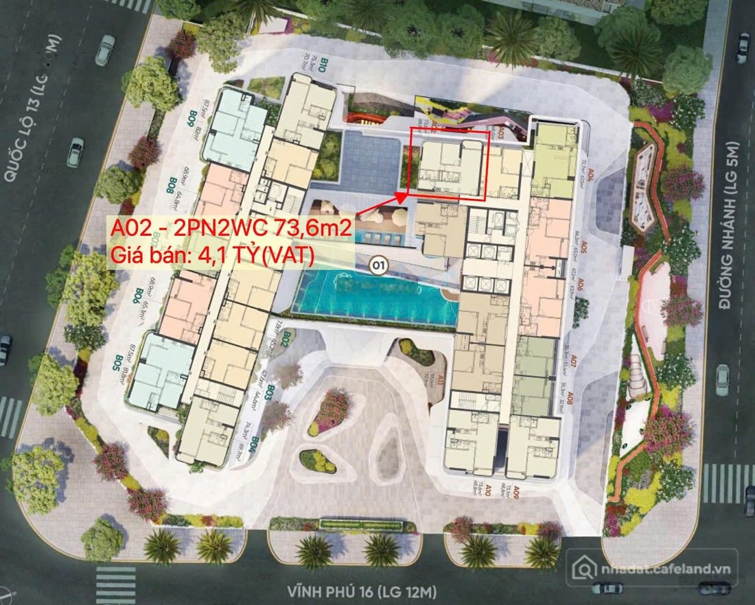 Bán căn hộ chung cư: The Emerald 68 - bán căn góc 2PN2WC ban công lồi view sông,