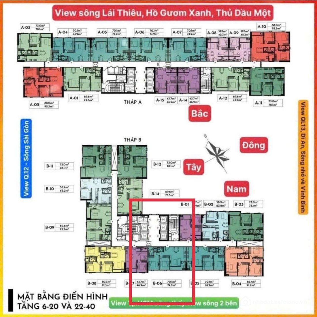 Bán căn hộ chung cư: Bán căn B05-2PN, tầng cao, 74,2m2, giá 2,8 tỷ tại A&T Sky G