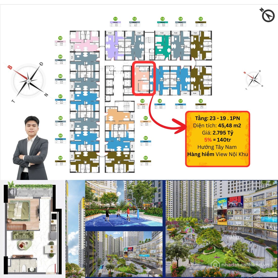 Bán căn hộ chung cư: Căn Hộ 1PN Hoa Hậu Tại THÁP ICON BCONS CENTER CITY Giá chỉ 