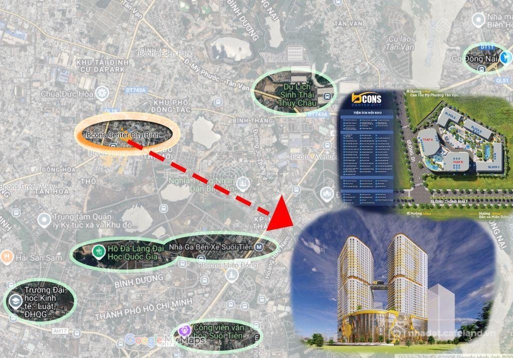 Bán căn hộ chung cư: Bán căn hộ 2PN, 2WC tại Bcons Center City, 3,1 tỷ, 57,01m2