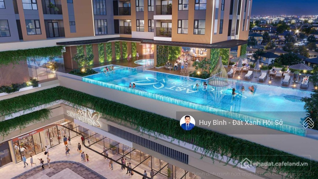 Bán căn hộ chung cư: Bán căn 2PN A&T Sky Garden 2,56 tỷ/căn 2PN-2WC view hồ bơi,