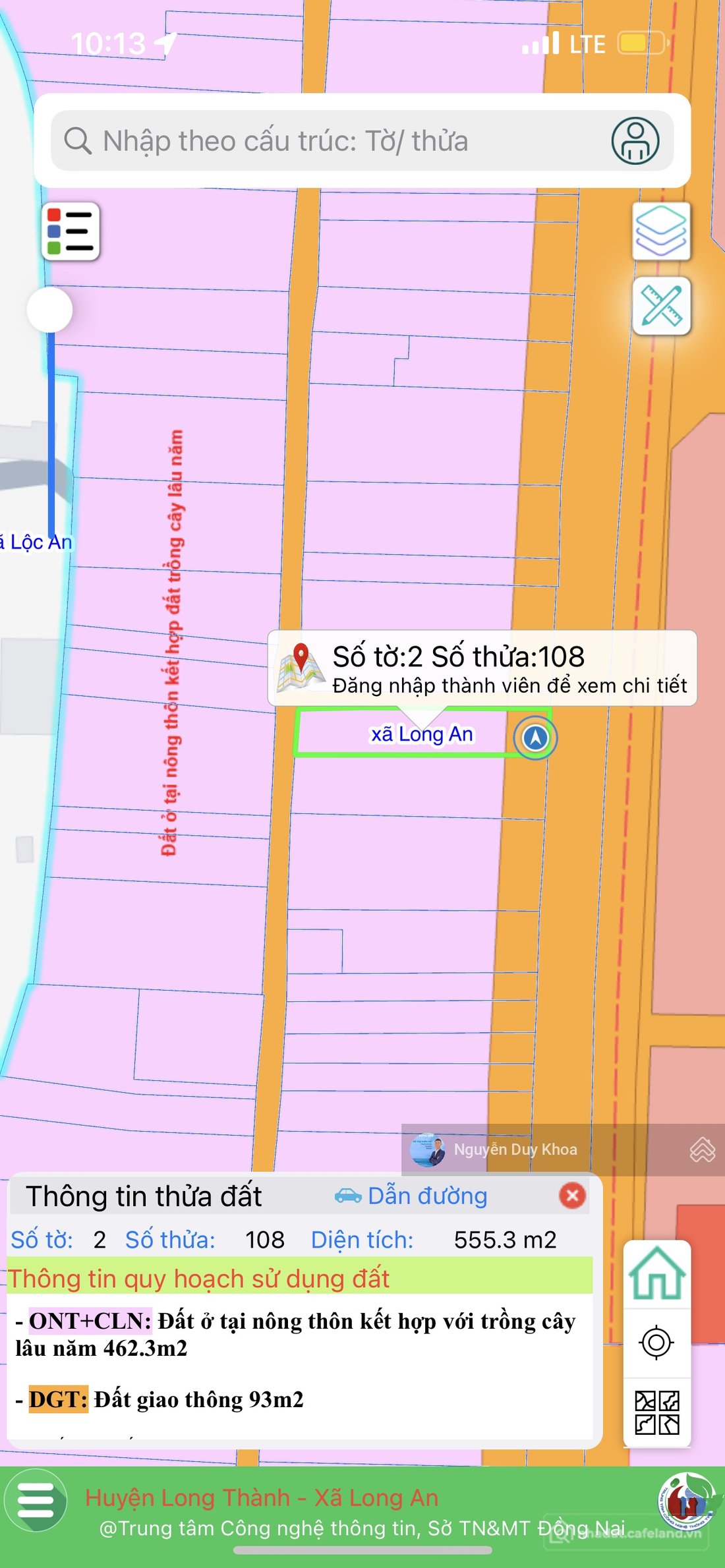 Bán đất thổ cư: Bán lô đất 555m2 giá siêu ngộp ngay tại sân bay Long Thành.