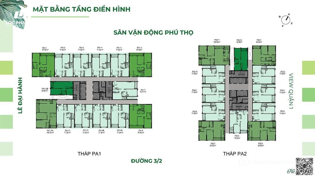 Bán căn hộ chung cư: Cần bán căn hộ 2PN The Park Avenue tầng cao view sân vận đồ