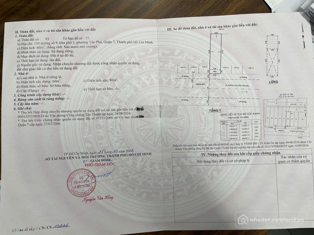 Bán nhà riêng: Nhà cấp 4 KDC Tân Mỹ 4x15m; Cách Phú Mỹ Hưng 500m; Sổ hồng chính 