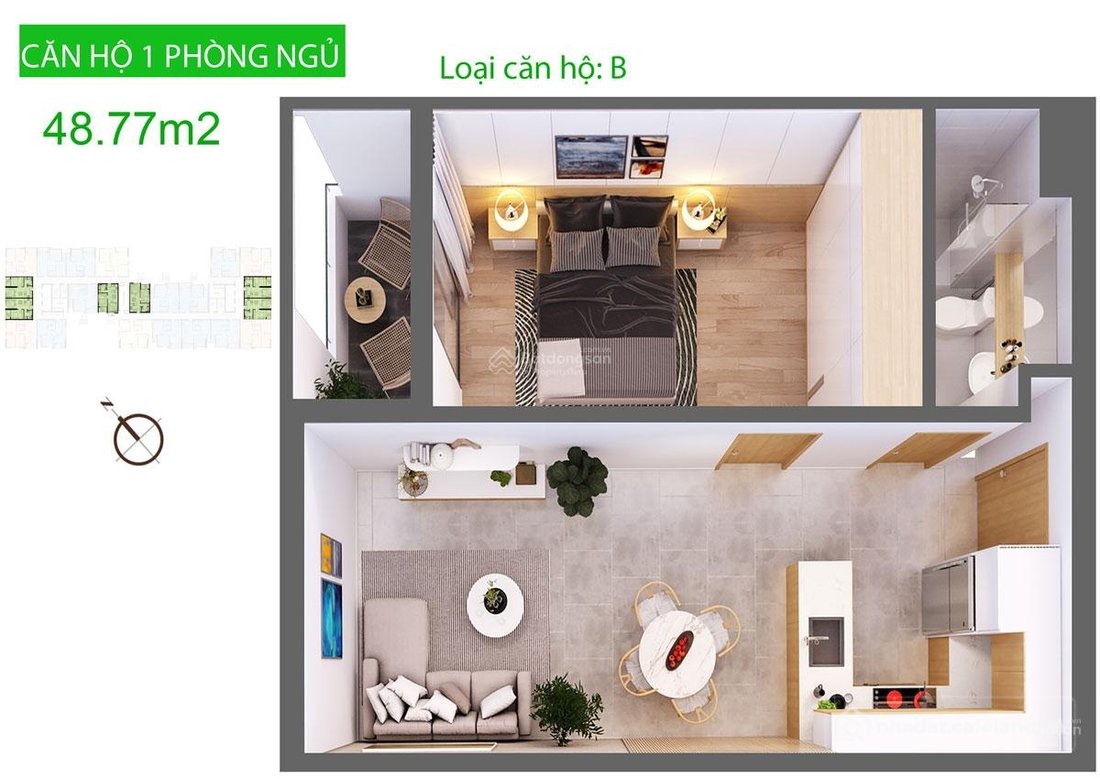 Bán căn hộ chung cư: Bán căn hộ Aurora Residences, 1PN, 1WC, 48m2, giá cực chất 