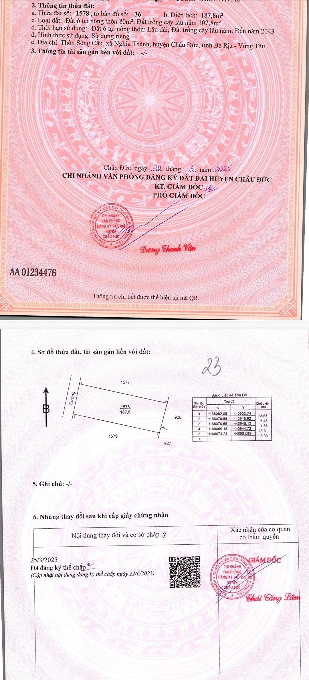 Bán đất thổ cư: Bán đất đối diện cổng khu công nghiệp 1,32 tỷ, DT 8x23m = 188m2 