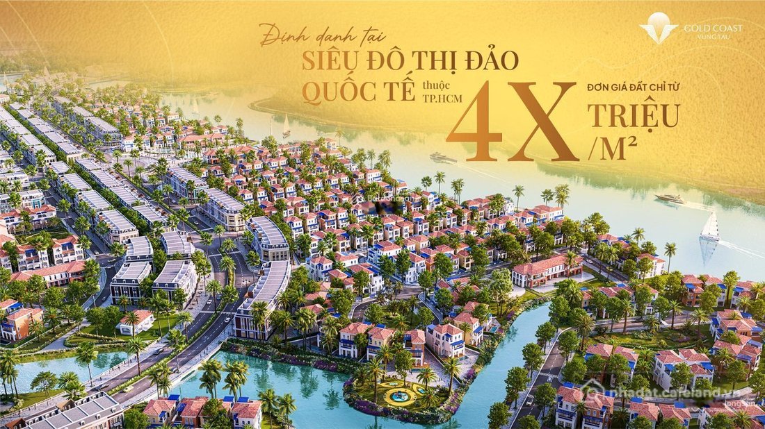 Bán biệt thự: Bán nhà phố Gold Coast Vũng Tàu DT 108m2, XD 1 trệt + 3 lầu 4PN, 4
