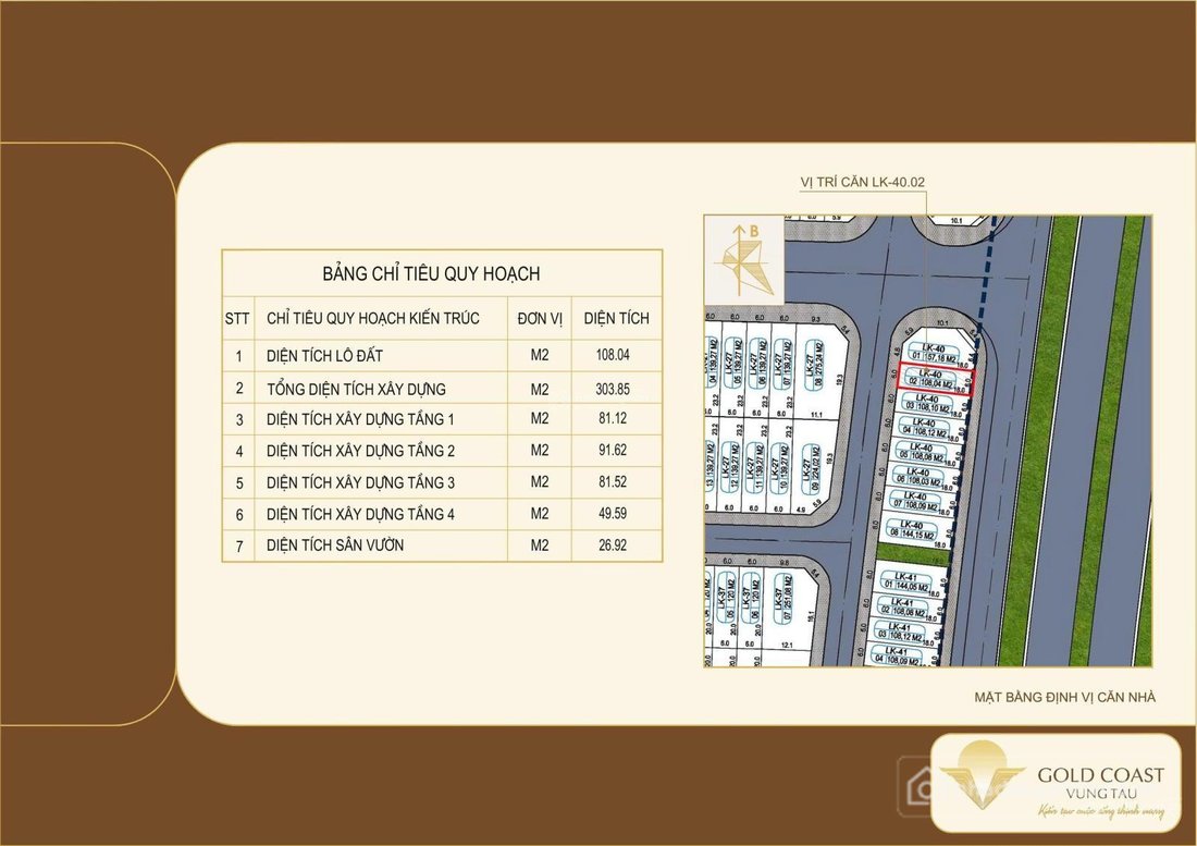 Bán biệt thự: Cần bán nhanh căn góc suất ngoại giao Gold Coast Vũng Tàu DT 9mx18