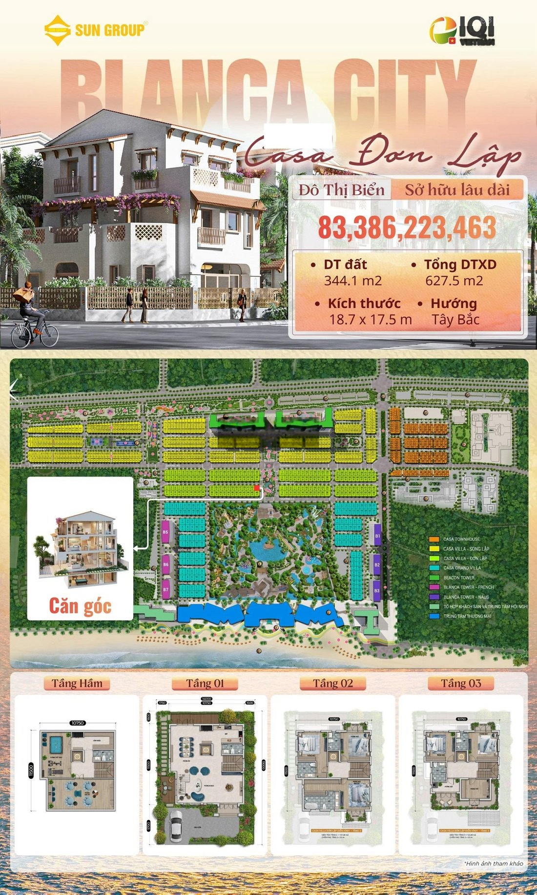 Bán biệt thự: Hàng hiếm! Bán villa đơn lập căn góc tại Blanca City, 2 mặt tiền, 