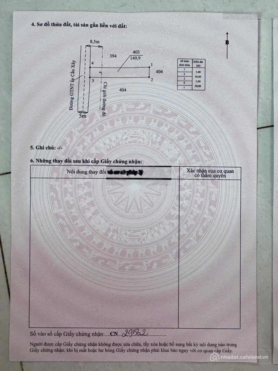 Bán đất thổ cư: Chủ đất Tân Lân bán gấp nền thổ cư 150m2 (670 triệu)