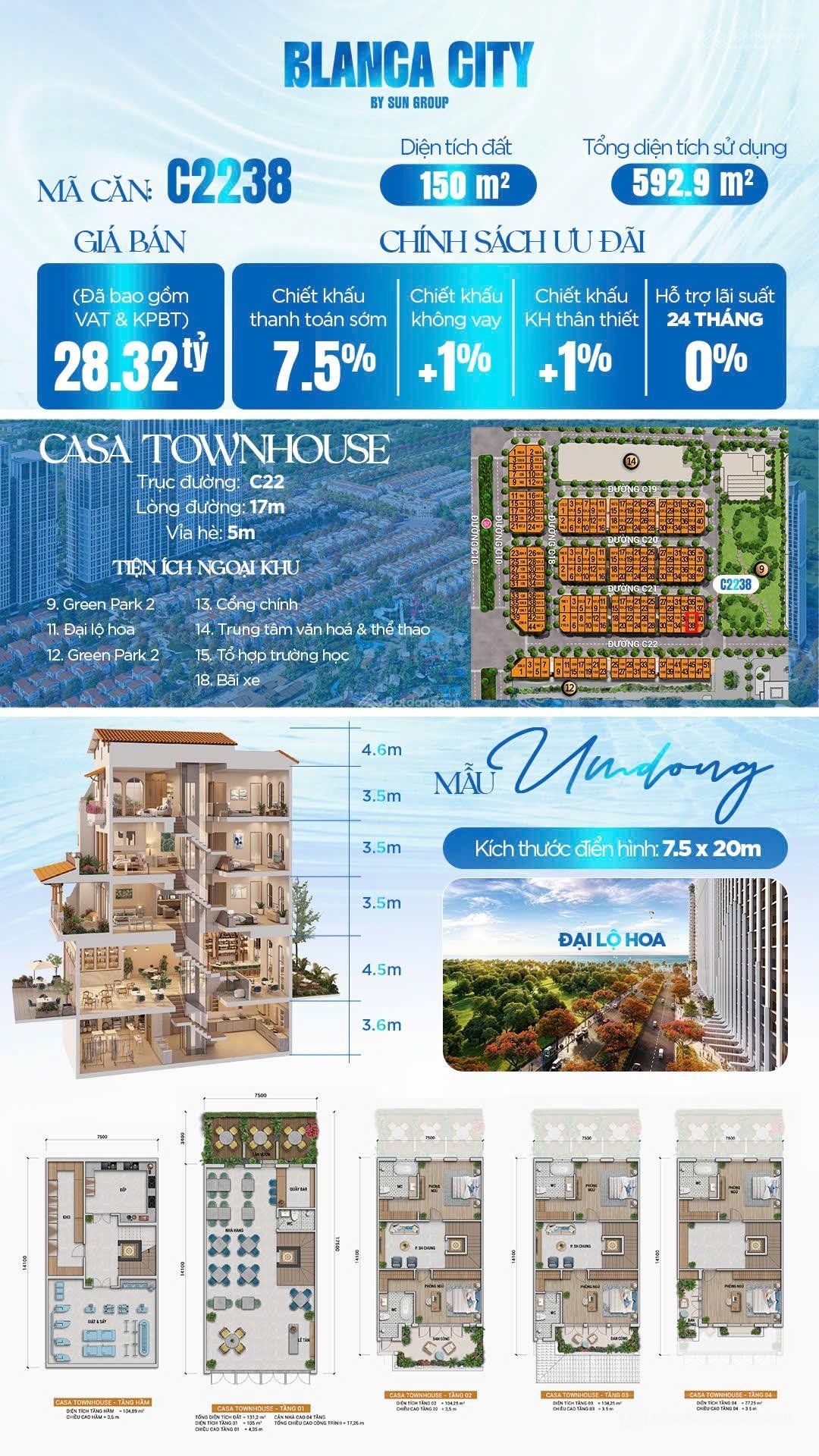 Bán biệt thự: Bán biệt thự Blanca City Vũng Tàu 28,32 tỷ giá siêu ưu đãi 4 tầng 
