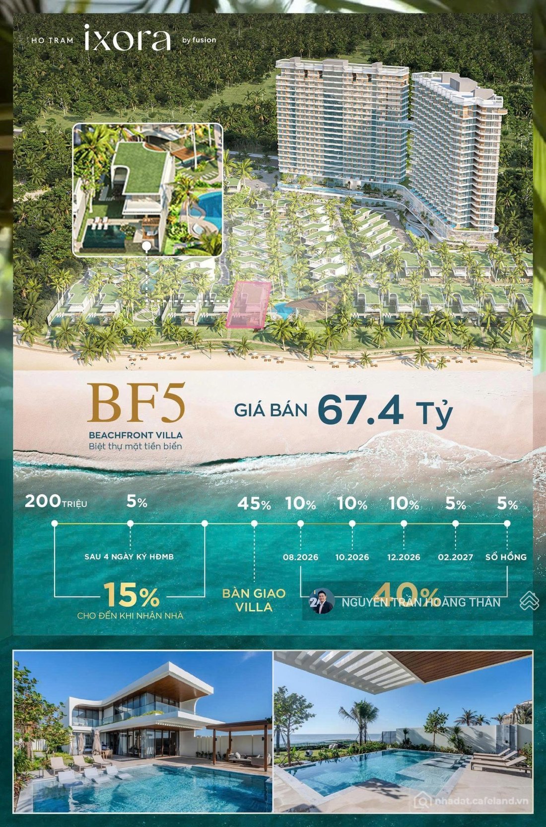 Bán biệt thự: Villa căn độc bản duy nhất Maia Hồ Tràm. Ngay trong quỹ đất The Gr