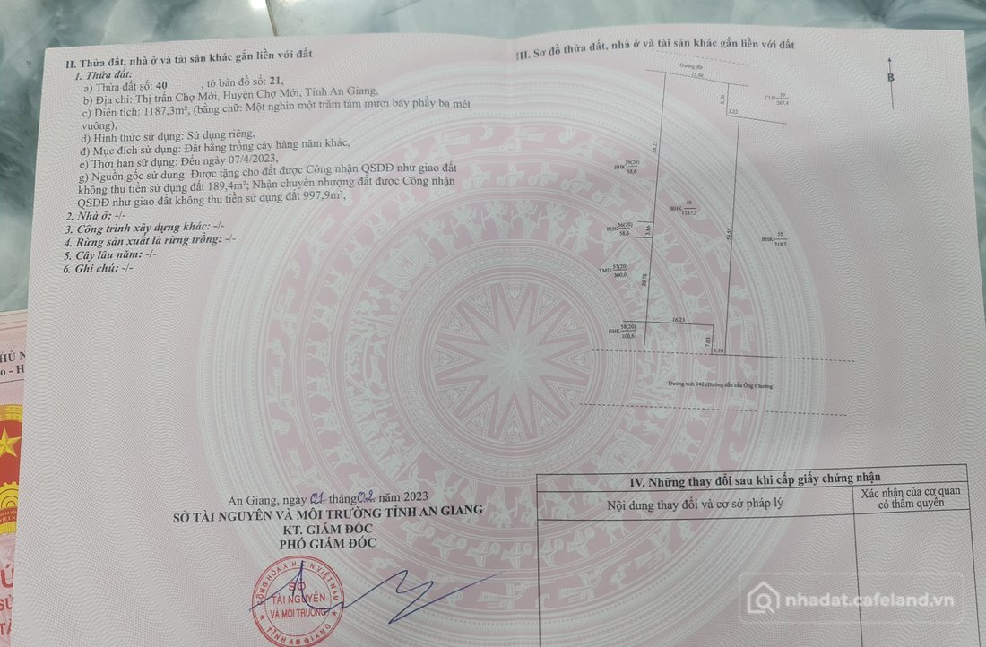 Bán đất thổ cư: BDS VIP, Có xây dựng sẵn, Quy hoạch 3 mặt tiền 2030