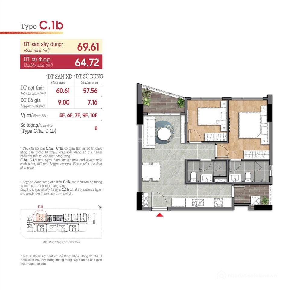 Bán căn hộ chung cư: Căn hộ 2 phòng ngủ the aurora phú mỹ hưng bán giá tốt