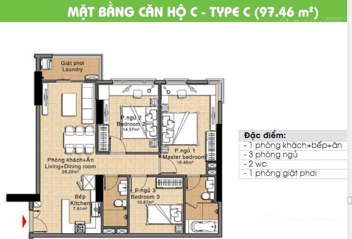 Bán căn hộ chung cư: Bán căn góc 3pn 2wc tại chung cư era town q7. giá 3 tỷ 450.