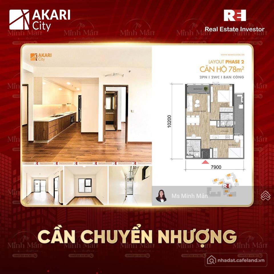 Bán căn hộ chung cư: Chủ bán lỗ gấp căn hộ akari city giai đoạn 2, cđt nam long,