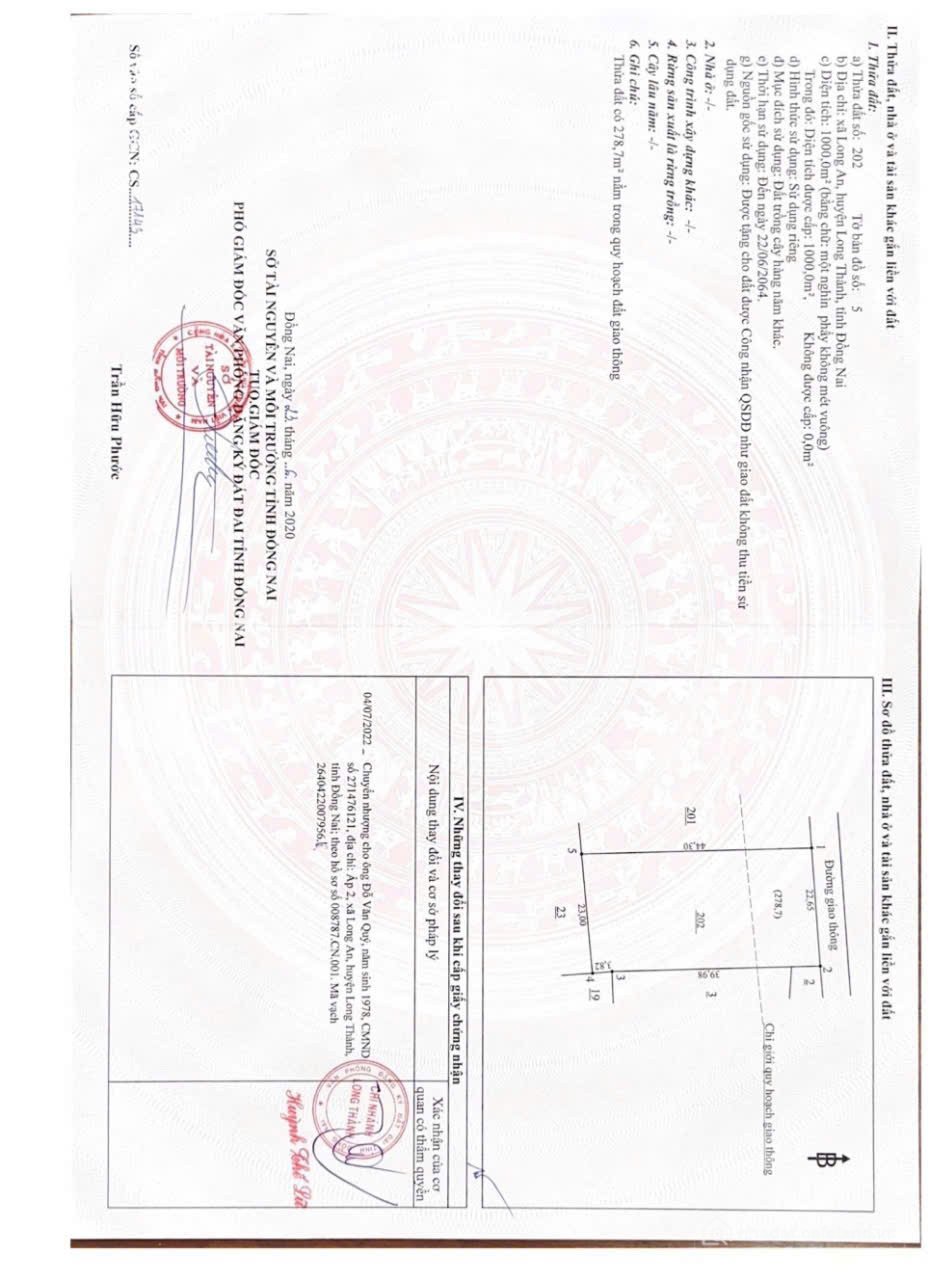 Bán đất thổ cư: 1000m2 ĐƯỜNG NHỰA NGAY KHU CÔNG NGHIỆP LỘC AN - BÌNH SƠN GẦN SÂN