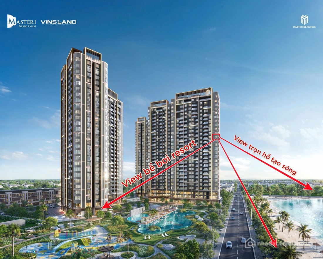 Bán căn hộ chung cư: Căn 4N MASTERI GRAND COAST - VIEW HỒ TẦNG TRUNG GIÁ KHÔNG C