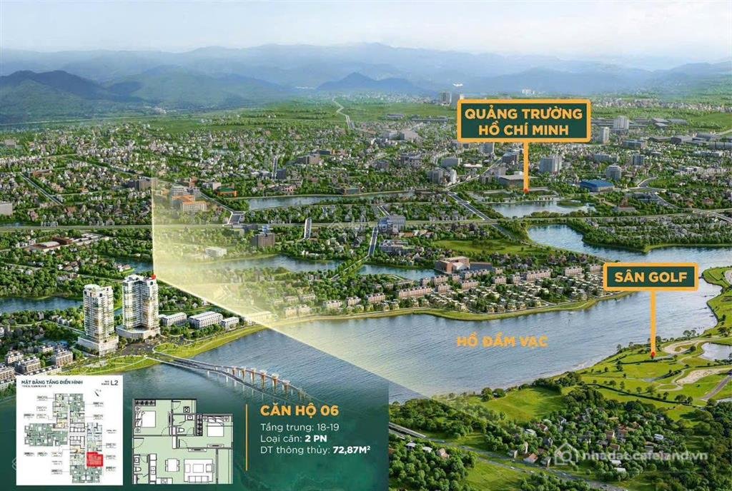 Bán căn hộ chung cư: Bán căn hộ ch06 luxora vĩnh yên, 72,87m2, 2pn2wc, view sân 