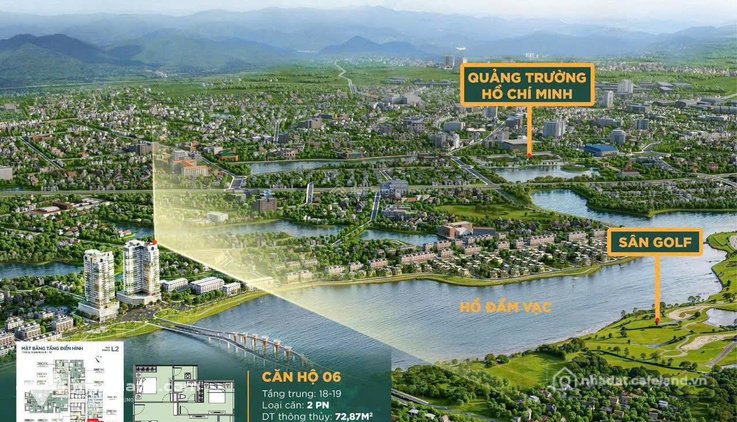 Bán căn hộ chung cư: Bán căn hộ CH06 Luxora Vĩnh Yên, 72,87m2, 2PN-2WC, view sân