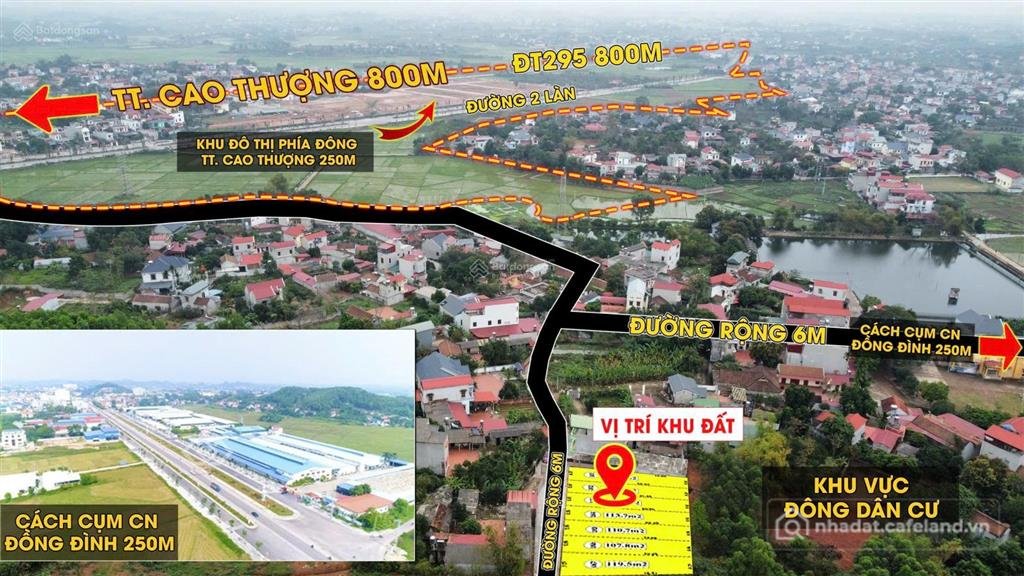 Bán đất thổ cư: Chính chủ bán lô đất 110m2 tại trung tâm thị trấn cao thượng, gi