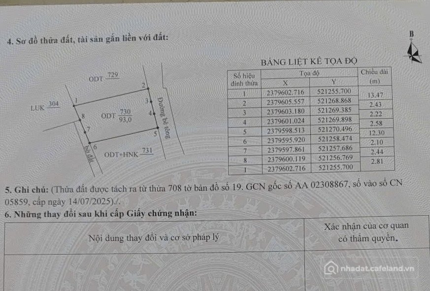 Bán đất thổ cư: Bán đất 93m² full thổ cư ngang 5m giá 1.1 tỷ tại Phường Móng Cái