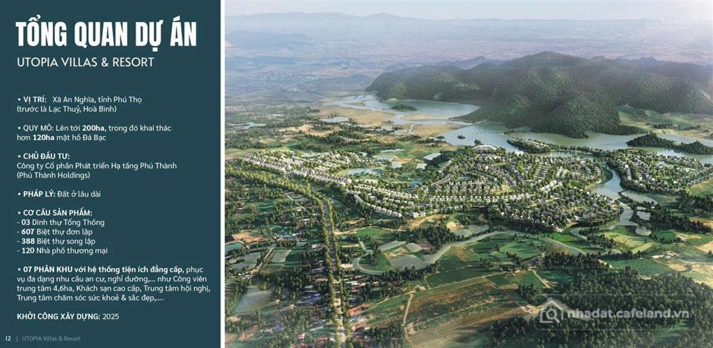 Bán đất thổ cư: Bán đất lô đất giáp dự án utopia villas & resort, phù hợp chia l
