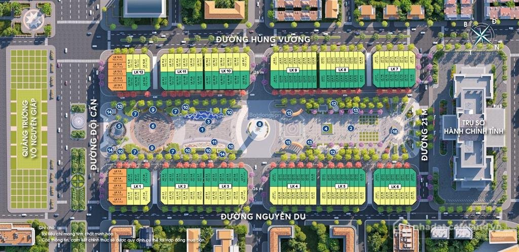 Bán nhà riêng: Bán shophouse 150m2 square central tp. thái nguyên mặt quảng trườ