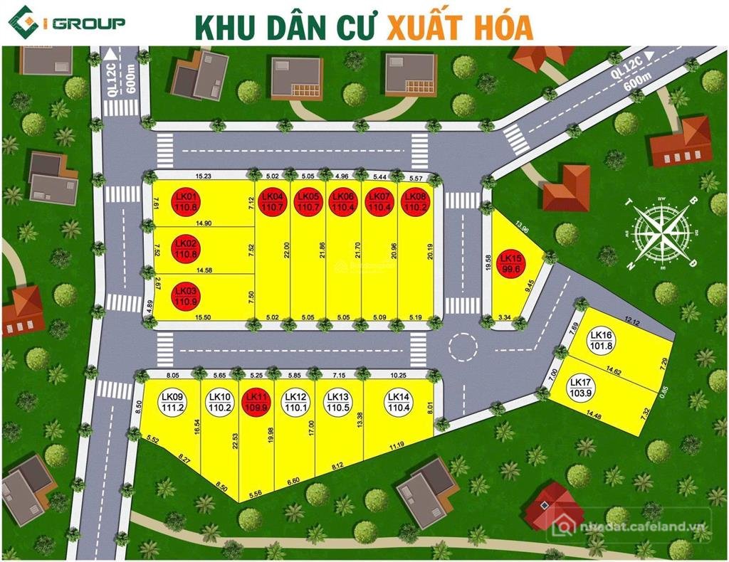Bán đất thổ cư: Đất liền kề khu dân cư xuất hoá, 110m2 full thổ cư, giá 260tr/ l