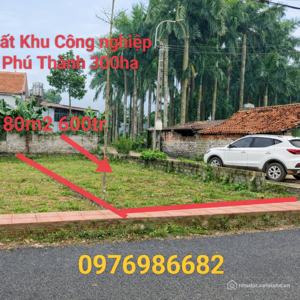 Bán đất thổ cư: Bán gấp lô đất Khu Công Nghiệp Phú Thành 600tr, 80m2