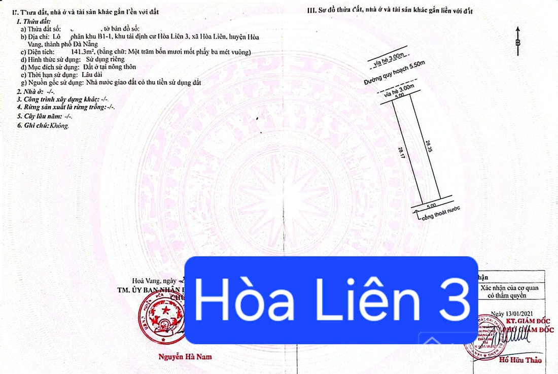 Bán đất thổ cư: Bán đất TĐC Hòa Liên 3 - DT 141m2 - phường Liên Chiểu