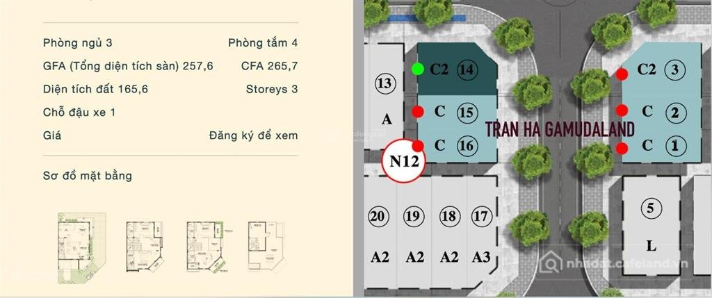 Bán nhà riêng: [ siêu đẹp ] căn villa góc 2 mặt tiền the meadow , 265m2, 8x20, g