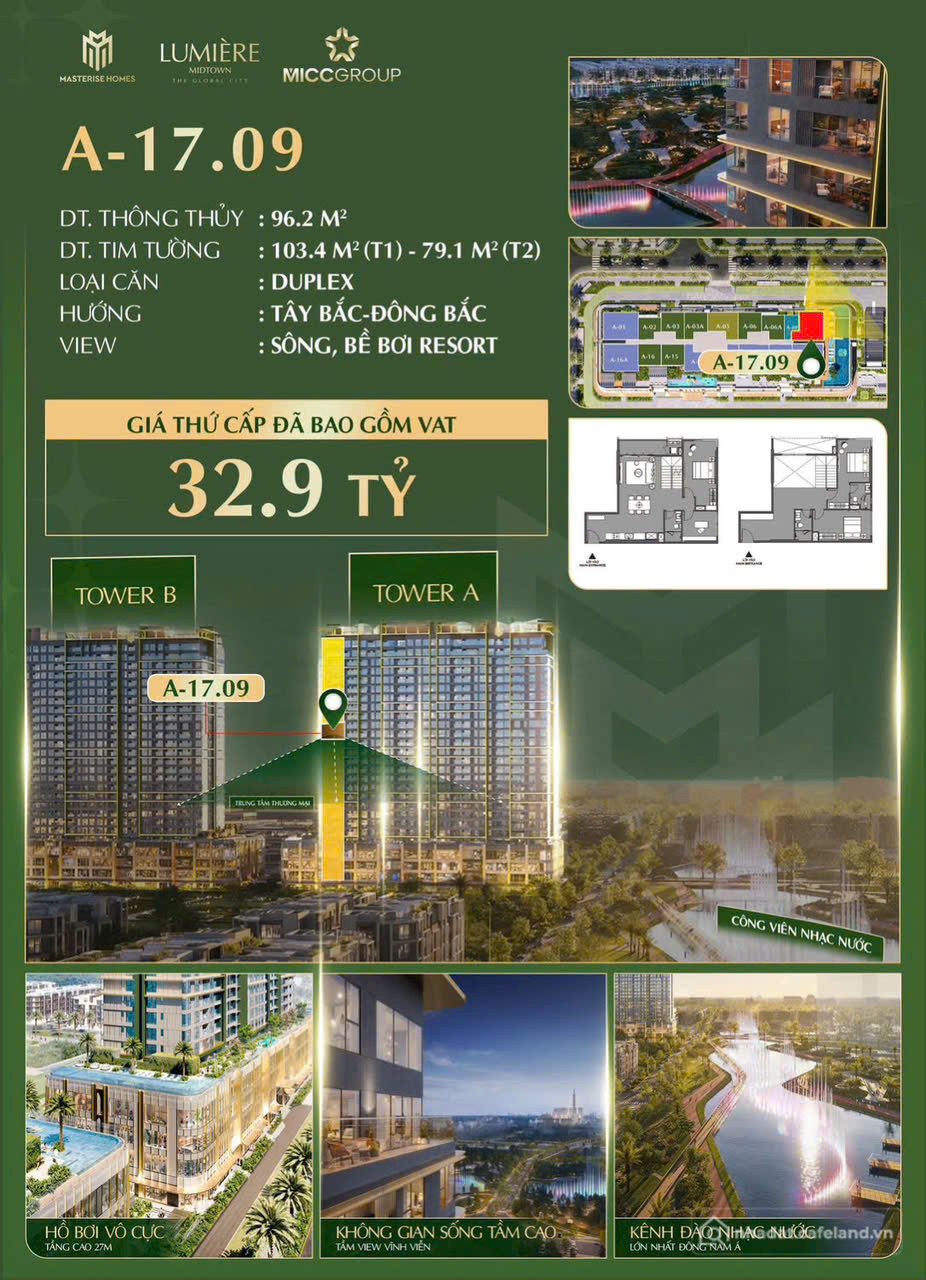Bán căn hộ chung cư: BDS HVL [NC] CĂN DUPLEX SIÊU HOT CỦA LUMIERE MIDTOWN Q2