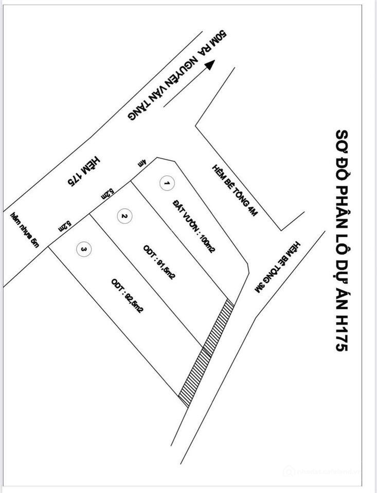Bán đất thổ cư: Bán đất 3 mặt tiền hẻm ôtô đường nguyễn văn tăng p. long bình (p