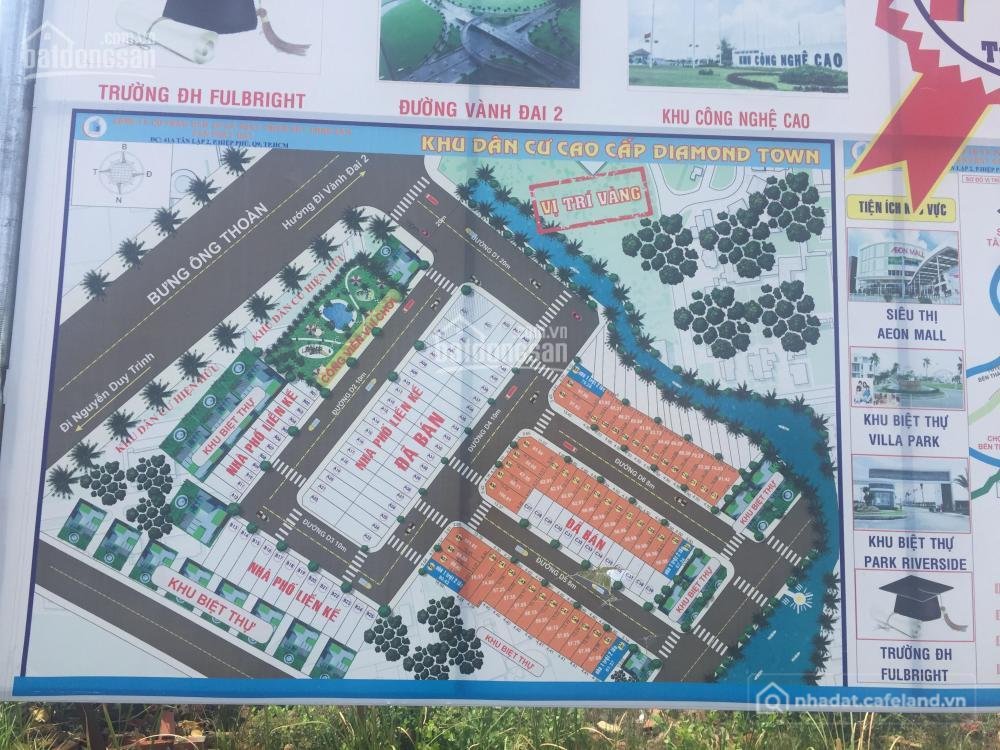 Bán đất thổ cư: Bán nhanh nền dự án diamond town, p. phú hữu, quận 9. vị trí đẹp