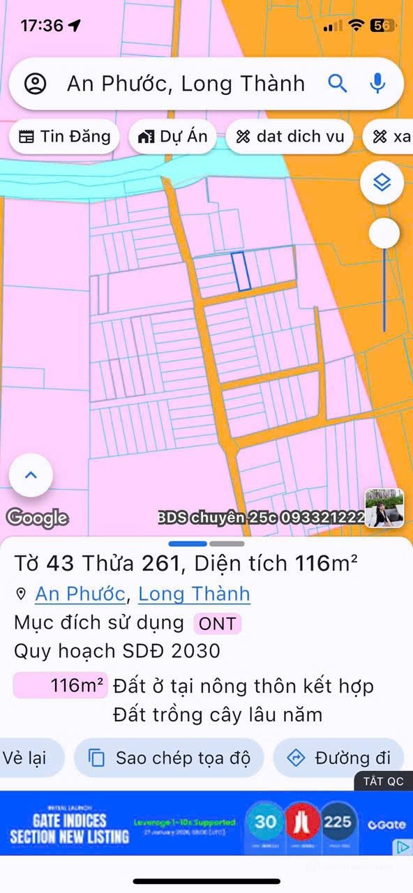 Bán đất thổ cư: An phước ngay khu công nghiệp long đức