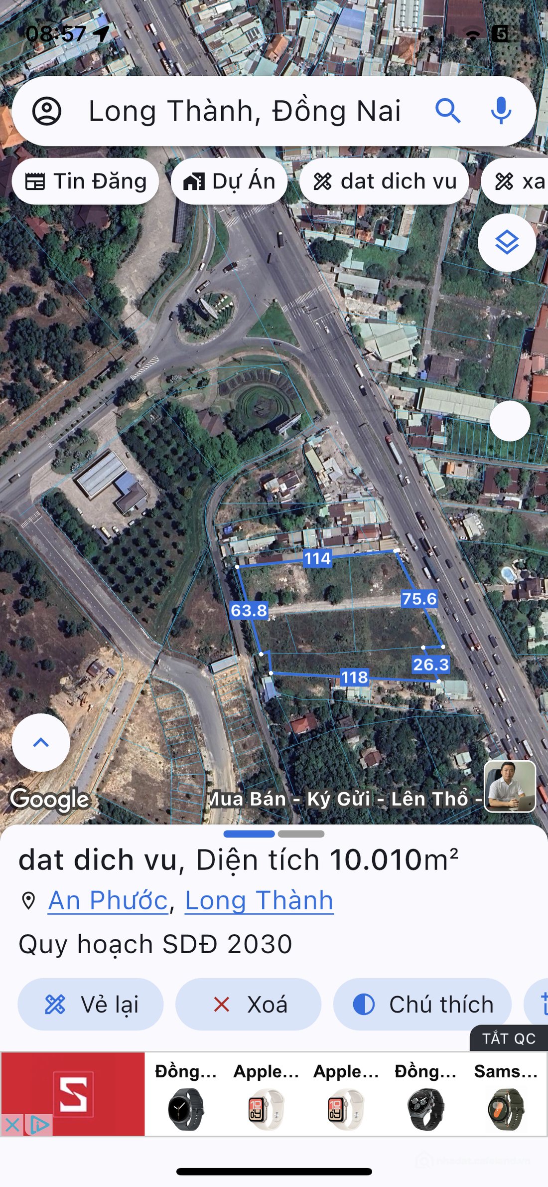 Bán đất thổ cư: 10000m2 đất dịch vụ ngay cổng khu công nghiệp long thành