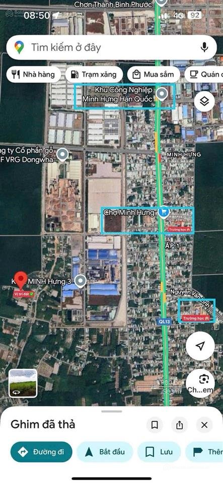 Bán đất thổ cư: Bán lô đất gần khu công nghiệp minh hưng ,chơn thành