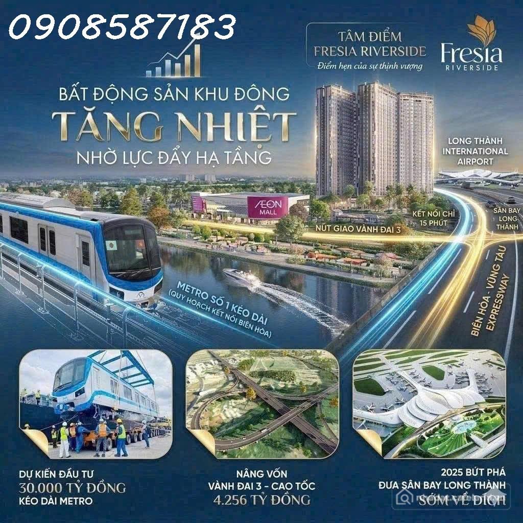 Bán căn hộ chung cư: FRESIA RIVERSIDE – CĂN HỘ VEN SÔNG GIÁ CHỈ TỪ 1,9 TỶ TẠI BI
