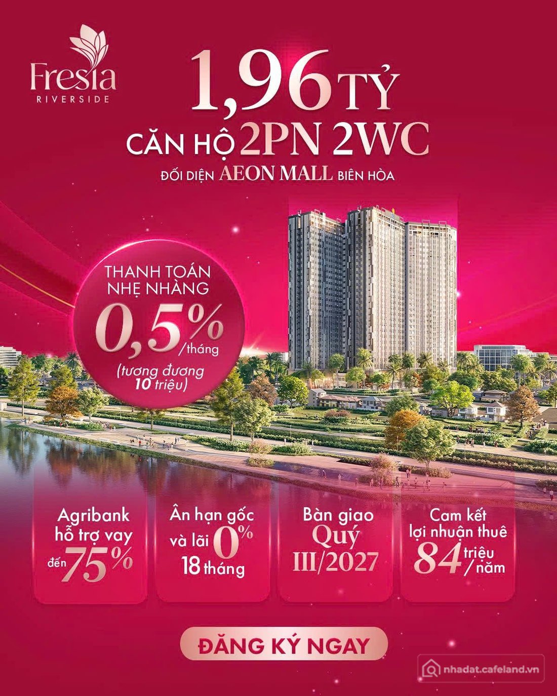 Bán căn hộ chung cư: Căn hộ Tân Vạn ven sông giá đầu tư rẻ nhất khu vực Biên Hòa