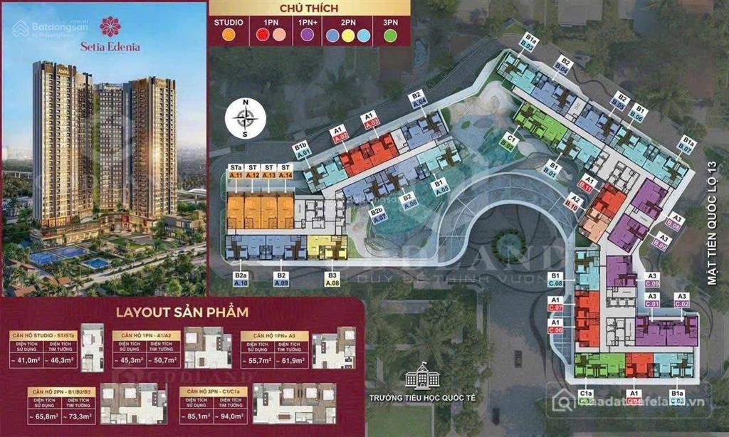 Bán căn hộ chung cư: Bán ch 1pn dự án setia edenia, khu ecoxuan lái thiêu (bd cũ