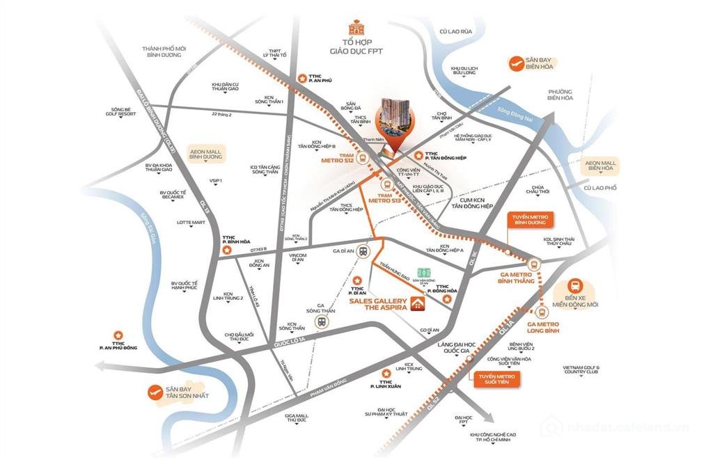 Bán căn hộ chung cư: The aspira vay 80% miễn lãi 2 năm, ân hạn gốc 6 năm, 10% kí