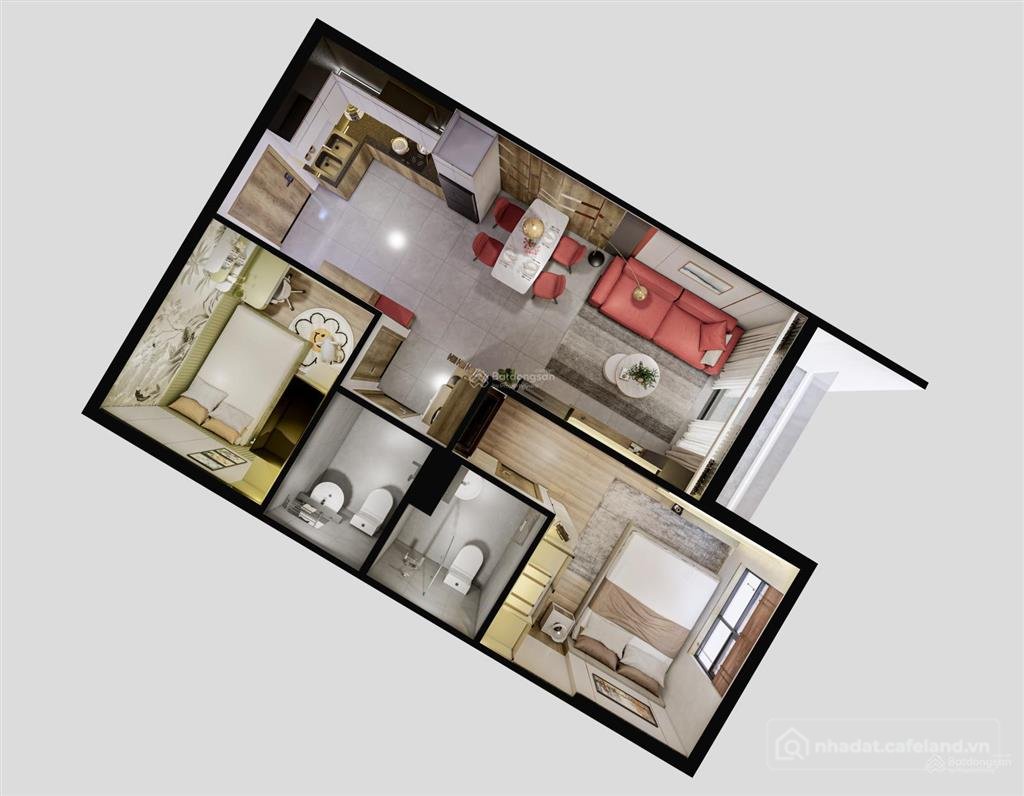 Bán căn hộ chung cư: Bán căn hộ 2pn, 2wc giá 1ty85 dự án bcons solary phường tân